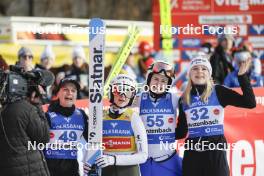 24.02.2024, Hinzenbach, Austria (AUT): Ema Klinec (SLO), Nika Prevc (SLO), Nika Kriznar (SLO), Taja Bodlaj (SLO), (l-r)  - FIS world cup ski jumping women, individual HS90, Hinzenbach (AUT). www.nordicfocus.com. © Volk/NordicFocus. Every downloaded picture is fee-liable