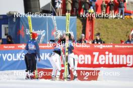 24.02.2024, Hinzenbach, Austria (AUT): Katharina Schmid (GER), Eva Pinkelnig (AUT), Jacqueline Seifriedsberger (AUT), (l-r)  - FIS world cup ski jumping women, individual HS90, Hinzenbach (AUT). www.nordicfocus.com. © Volk/NordicFocus. Every downloaded picture is fee-liable