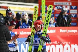 24.02.2024, Hinzenbach, Austria (AUT): Luisa Goerlich (GER), Katharina Schmid (GER), (l-r)  - FIS world cup ski jumping women, individual HS90, Hinzenbach (AUT). www.nordicfocus.com. © Volk/NordicFocus. Every downloaded picture is fee-liable