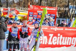 25.02.2024, Hinzenbach, Austria (AUT): Chiara Kreuzer (AUT), Julia Muehlbacher (AUT), Jacqueline Seifriedsberger (AUT), (l-r)  - FIS world cup ski jumping women, individual HS90, Hinzenbach (AUT). www.nordicfocus.com. © Volk/NordicFocus. Every downloaded picture is fee-liable