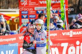 25.02.2024, Hinzenbach, Austria (AUT): Julia Muehlbacher (AUT), Lisa Eder (AUT), (l-r)  - FIS world cup ski jumping women, individual HS90, Hinzenbach (AUT). www.nordicfocus.com. © Volk/NordicFocus. Every downloaded picture is fee-liable