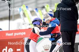 01.03.2024, Lahti, Finland (FIN): Jacqueline Seifriedsberger (AUT), Eva Pinkelnig (AUT), (l-r)  - FIS world cup ski jumping women, individual HS130, Lahti (FIN). www.nordicfocus.com. © Thibaut/NordicFocus. Every downloaded picture is fee-liable.