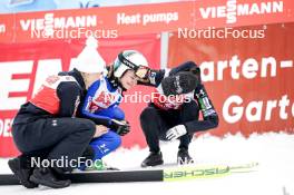01.03.2024, Lahti, Finland (FIN): Nika Kriznar (SLO), Taja Bodlaj (SLO), Ema Klinec (SLO), (l-r)  - FIS world cup ski jumping women, individual HS130, Lahti (FIN). www.nordicfocus.com. © Thibaut/NordicFocus. Every downloaded picture is fee-liable.