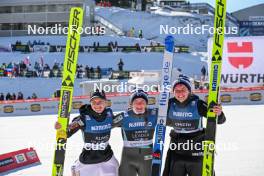17.03.2024, Vikersund, Norway (NOR): Ema Klinec (SLO), Eirin Maria Kvandal (NOR), Silje Opseth (NOR), (l-r)  - FIS world cup ski flying women, individual HS240, Vikersund (NOR). www.nordicfocus.com. © Authamayou/NordicFocus. Every downloaded picture is fee-liable.