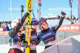 17.03.2024, Vikersund, Norway (NOR): Nozomi Maruyama (JPN), Yuki Ito (JPN), Sara Takanashi (JPN), (l-r)  - FIS world cup ski flying women, individual HS240, Vikersund (NOR). www.nordicfocus.com. © Authamayou/NordicFocus. Every downloaded picture is fee-liable.