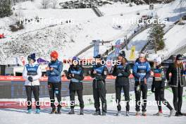 17.03.2024, Vikersund, Norway (NOR): Jenny Rautionaho (FIN), Lisa Eder (AUT), Eirin Maria Kvandal (NOR), (l-r)  - FIS world cup ski flying women, individual HS240, Vikersund (NOR). www.nordicfocus.com. © Authamayou/NordicFocus. Every downloaded picture is fee-liable.