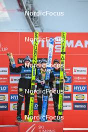 17.03.2024, Vikersund, Norway (NOR): Silje Opseth (NOR), Eirin Maria Kvandal (NOR), Ema Klinec (SLO), (l-r)  - FIS world cup ski flying women, individual HS240, Vikersund (NOR). www.nordicfocus.com. © Authamayou/NordicFocus. Every downloaded picture is fee-liable.