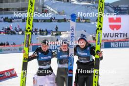 17.03.2024, Vikersund, Norway (NOR): Ema Klinec (SLO), Eirin Maria Kvandal (NOR), Silje Opseth (NOR), (l-r)  - FIS world cup ski flying women, individual HS240, Vikersund (NOR). www.nordicfocus.com. © Authamayou/NordicFocus. Every downloaded picture is fee-liable.