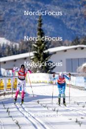 13.01.2024, Sexten, Italy (ITA): Hannes Mseenpaeae (FIN), Johannes Kuchl (GER), (l-r)  - Ski Classics 3 Zinnen Ski Marathon - Sexten (ITA). www.nordicfocus.com. © Vanzetta/NordicFocus. Every downloaded picture is fee-liable.
