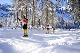 13.01.2024, Sexten, Italy (ITA): Ole Joergen Bruvoll (NOR), Amund Riege (NOR), (l-r)  - Ski Classics 3 Zinnen Ski Marathon - Sexten (ITA). www.nordicfocus.com. © Vanzetta/NordicFocus. Every downloaded picture is fee-liable.