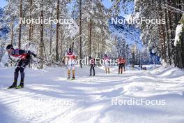13.01.2024, Sexten, Italy (ITA): Morten Eide Pedersen (NOR), Oskar Kardin (SWE), Axel Jutterstroem (SWE), (l-r)  - Ski Classics 3 Zinnen Ski Marathon - Sexten (ITA). www.nordicfocus.com. © Vanzetta/NordicFocus. Every downloaded picture is fee-liable.