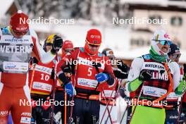 13.01.2024, Sexten, Italy (ITA): Johan Hoel (NOR), Thomas Bing (GER), (l-r)  - Ski Classics 3 Zinnen Ski Marathon - Sexten (ITA). www.nordicfocus.com. © Vanzetta/NordicFocus. Every downloaded picture is fee-liable.