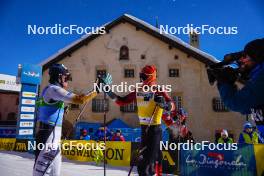 20.01.2024, Zuoz Switzerland (SUI): Thomas Oedegaarden (NOR), Kasper Stadaas (NOR), (l-r)  - Ski Classics La Diagonela, Zuoz (SUI). www.nordicfocus.com. © Barbieri/NordicFocus. Every downloaded picture is fee-liable.