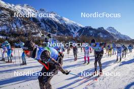 20.01.2024, Zuoz Switzerland (SUI): Patrick Fossum Kristoffersen (NOR), Viktor Maenpaa (FIN), Simen Bratberg Ramstad (NOR), (l-r)  - Ski Classics La Diagonela, Zuoz (SUI). www.nordicfocus.com. © Barbieri/NordicFocus. Every downloaded picture is fee-liable.