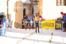 20.01.2024, Zuoz Switzerland (SUI): Johan Hoel (NOR), Kasper Stadaas (NOR), (l-r)  - Ski Classics La Diagonela, Zuoz (SUI). www.nordicfocus.com. © Barbieri/NordicFocus. Every downloaded picture is fee-liable.