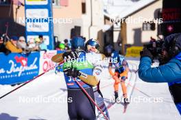 20.01.2024, Zuoz Switzerland (SUI): Magni Smedaas (NOR), Kati Roivas (FIN), (l-r)  - Ski Classics La Diagonela, Zuoz (SUI). www.nordicfocus.com. © Barbieri/NordicFocus. Every downloaded picture is fee-liable.