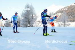20.01.2024, Zuoz Switzerland (SUI): Gian Flurin Pfaeffli (SUI), Mattia Armellini (ITA), Dietmar Noeckler (ITA), (l-r)  - Ski Classics La Diagonela, Zuoz (SUI). www.nordicfocus.com. © Barbieri/NordicFocus. Every downloaded picture is fee-liable.