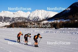 20.01.2024, Zuoz Switzerland (SUI): feature: warm up, Team Naeringsbanken - Ski Classics La Diagonela, Zuoz (SUI). www.nordicfocus.com. © Barbieri/NordicFocus. Every downloaded picture is fee-liable.