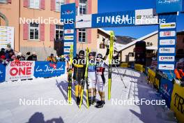 20.01.2024, Zuoz Switzerland (SUI): Emilie Fleten (NOR), Magni Smedaas (NOR), Kati Roivas (FIN), (l-r)  - Ski Classics La Diagonela, Zuoz (SUI). www.nordicfocus.com. © Barbieri/NordicFocus. Every downloaded picture is fee-liable.