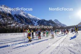 20.01.2024, Zuoz Switzerland (SUI): Emilie Fleten (NOR), Ida Dahl (SWE), Jenny Larsson (SWE), Magni Smedaas (NOR), (l-r)  - Ski Classics La Diagonela, Zuoz (SUI). www.nordicfocus.com. © Barbieri/NordicFocus. Every downloaded picture is fee-liable.