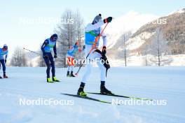 20.01.2024, Zuoz Switzerland (SUI): Mattia Armellini (ITA), Dietmar Noeckler (ITA), Joar Andreas Thele (NOR), (l-r)  - Ski Classics La Diagonela, Zuoz (SUI). www.nordicfocus.com. © Barbieri/NordicFocus. Every downloaded picture is fee-liable.