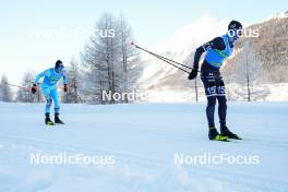 20.01.2024, Zuoz Switzerland (SUI): Gustav Eriksson (SWE), Emil Persson (SWE), (l-r)  - Ski Classics La Diagonela, Zuoz (SUI). www.nordicfocus.com. © Barbieri/NordicFocus. Every downloaded picture is fee-liable.