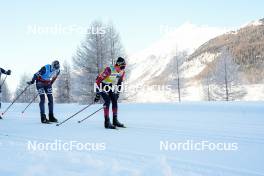 20.01.2024, Zuoz Switzerland (SUI): Runar Skaug Mathisen (NOR), Kasper Stadaas (NOR), (l-r)  - Ski Classics La Diagonela, Zuoz (SUI). www.nordicfocus.com. © Barbieri/NordicFocus. Every downloaded picture is fee-liable.