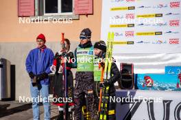 20.01.2024, Zuoz Switzerland (SUI): Simen Bratberg Ramstad (NOR), Emilie Fleten (NOR), (l-r) - Ski Classics La Diagonela, Zuoz (SUI). www.nordicfocus.com. © Barbieri/NordicFocus. Every downloaded picture is fee-liable.