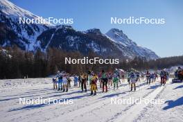 20.01.2024, Zuoz Switzerland (SUI): Kati Roivas (FIN), Ida Dahl (SWE), Emilie Fleten (NOR), Karolina Grohova (CZE), (l-r)  - Ski Classics La Diagonela, Zuoz (SUI). www.nordicfocus.com. © Barbieri/NordicFocus. Every downloaded picture is fee-liable.