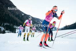 28.01.2024, Trentino, Italy (ITA): Kati Roivas (FIN), Silje Oeyre Slind (NOR), (l-r) - Ski Classics Marcialonga, Trentino (ITA). www.nordicfocus.com. © Vanzetta/NordicFocus. Every downloaded picture is fee-liable.