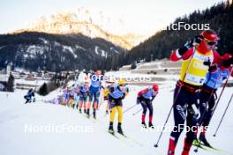 28.01.2024, Trentino, Italy (ITA): Petter Stakston (NOR), Alfred Buskqvist (SWE), Johan Hoel (NOR), (l-r) - Ski Classics Marcialonga, Trentino (ITA). www.nordicfocus.com. © Vanzetta/NordicFocus. Every downloaded picture is fee-liable.