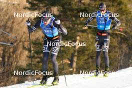 28.01.2024, Trentino, Italy (ITA): Torleif Syrstad (NOR), Nils Dahlsten (SWE), (l-r) - Ski Classics Marcialonga, Trentino (ITA). www.nordicfocus.com. © Vanzetta/NordicFocus. Every downloaded picture is fee-liable.
