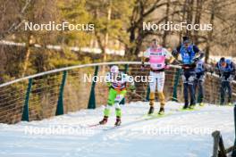 28.01.2024, Trentino, Italy (ITA): Thomas Bing (GER), Axel Jutterstrooem (SWE), Oskar Kardin (SWE), (l-r) - Ski Classics Marcialonga, Trentino (ITA). www.nordicfocus.com. © Vanzetta/NordicFocus. Every downloaded picture is fee-liable.
