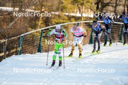 28.01.2024, Trentino, Italy (ITA): Thomas Bing (GER), Axel Jutterstrooem (SWE), Oskar Kardin (SWE), (l-r) - Ski Classics Marcialonga, Trentino (ITA). www.nordicfocus.com. © Vanzetta/NordicFocus. Every downloaded picture is fee-liable.