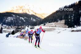 28.01.2024, Trentino, Italy (ITA): Morten Eide Pedersen (NOR), Karstein Johaug (NOR), Torgeir Sulen Hovland (NOR), (l-r) - Ski Classics Marcialonga, Trentino (ITA). www.nordicfocus.com. © Vanzetta/NordicFocus. Every downloaded picture is fee-liable.