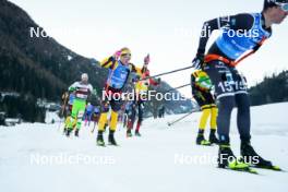 28.01.2024, Trentino, Italy (ITA): Thomas Bing (GER), Johannes Ekloef (SWE), Kasper Stadaas (NOR), Emil Persson (SWE), (l-r) - Ski Classics Marcialonga, Trentino (ITA). www.nordicfocus.com. © Vanzetta/NordicFocus. Every downloaded picture is fee-liable.