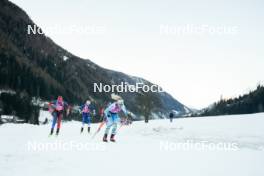 28.01.2024, Trentino, Italy (ITA): Laurie Flochon-Joly (FRA), Sofia Lindberg (SWE), Sandra Schuetzova (CZE), (l-r) - Ski Classics Marcialonga, Trentino (ITA). www.nordicfocus.com. © Vanzetta/NordicFocus. Every downloaded picture is fee-liable.