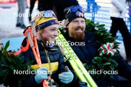 28.01.2024, Trentino, Italy (ITA): Emilie Fleten (NOR), Runar Skaug Mathisen (NOR), (l-r) - Ski Classics Marcialonga, Trentino (ITA). www.nordicfocus.com. © Vanzetta/NordicFocus. Every downloaded picture is fee-liable.