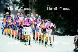 28.01.2024, Trentino, Italy (ITA): Magni Smedaas (NOR), Sofie Elebro (SWE), (l-r) - Ski Classics Marcialonga, Trentino (ITA). www.nordicfocus.com. © Vanzetta/NordicFocus. Every downloaded picture is fee-liable.