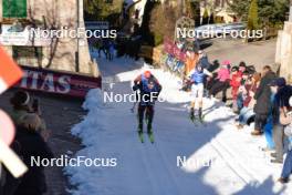 28.01.2024, Trentino, Italy (ITA): Emil Persson (SWE), Johan Hoel (NOR), Thomas Oedegaarden (NOR), (l-r) - Ski Classics Marcialonga, Trentino (ITA). www.nordicfocus.com. © Vanzetta/NordicFocus. Every downloaded picture is fee-liable.