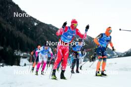 28.01.2024, Trentino, Italy (ITA): Francesco Ferrari (ITA), Stian Hoelgaard (NOR), (l-r) - Ski Classics Marcialonga, Trentino (ITA). www.nordicfocus.com. © Vanzetta/NordicFocus. Every downloaded picture is fee-liable.
