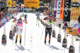 28.01.2024, Trentino, Italy (ITA): Kati Roivas (FIN), Anniken Gjerde Alnes (NOR), (l-r) - Ski Classics Marcialonga, Trentino (ITA). www.nordicfocus.com. © Vanzetta/NordicFocus. Every downloaded picture is fee-liable.