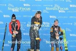 17.02.2024, Groenklitt, Sweden (SWE): Anikken Gjerede Alnes (NOR), Emilie Fleten (NOR), Kati Roivas (FIN), (l-r) - Ski Classics Groenklitt Classic Orsa - Groenklitt (SWE). www.nordicfocus.com. © Reichert/NordicFocus. Every downloaded picture is fee-liable.