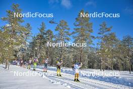 17.02.2024, Groenklitt, Sweden (SWE): Stian Hoelgaard (NOR), Johan Tjelle (NOR), Morten Eide Pedersen (NOR), (l-r) - Ski Classics Groenklitt Classic Orsa - Groenklitt (SWE). www.nordicfocus.com. © Reichert/NordicFocus. Every downloaded picture is fee-liable.