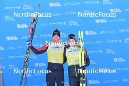 17.02.2024, Groenklitt, Sweden (SWE): Kasper Stadaas (NOR), Emilie Fleten (NOR), (l-r) - Ski Classics Groenklitt Classic Orsa - Groenklitt (SWE). www.nordicfocus.com. © Reichert/NordicFocus. Every downloaded picture is fee-liable.