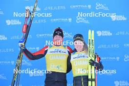 17.02.2024, Groenklitt, Sweden (SWE): Kasper Stadaas (NOR), Emilie Fleten (NOR), (l-r) - Ski Classics Groenklitt Classic Orsa - Groenklitt (SWE). www.nordicfocus.com. © Reichert/NordicFocus. Every downloaded picture is fee-liable.