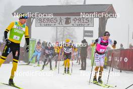 03.03.2024, Saelen-Mora, Sweden (SWE): Amund Hoel (NOR), Oskar Kardin (SWE), Kasper Stadaas (NOR), Alfred Buskqvist (SWE), Axel Jutterstroem (SWE), (l-r) - Ski Classics Vasaloppet, Saelen-Mora (SWE). www.nordicfocus.com. © Reichert/NordicFocus. Every downloaded picture is fee-liable.
