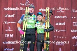 03.03.2024, Saelen-Mora, Sweden (SWE): Amund Hoel (NOR), Emilie Fleten (NOR), (l-r) - Ski Classics Vasaloppet, Saelen-Mora (SWE). www.nordicfocus.com. © Reichert/NordicFocus. Every downloaded picture is fee-liable.