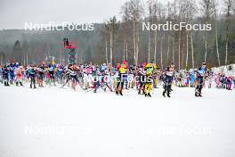 03.03.2024, Saelen-Mora, Sweden (SWE): Axel Jutterstroem (SWE), Kasper Stadaas (NOR), Amund Hoel (NOR), Emil Persson (SWE), Alvar Myhlback (SWE), (l-r) - Ski Classics Vasaloppet, Saelen-Mora (SWE). www.nordicfocus.com. © Reichert/NordicFocus. Every downloaded picture is fee-liable.