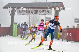 03.03.2024, Saelen-Mora, Sweden (SWE): Oskar Kardin (SWE), Alfred Buskqvist (SWE), Axel Jutterstroem (SWE), Max Novak (SWE), (l-r) - Ski Classics Vasaloppet, Saelen-Mora (SWE). www.nordicfocus.com. © Reichert/NordicFocus. Every downloaded picture is fee-liable.
